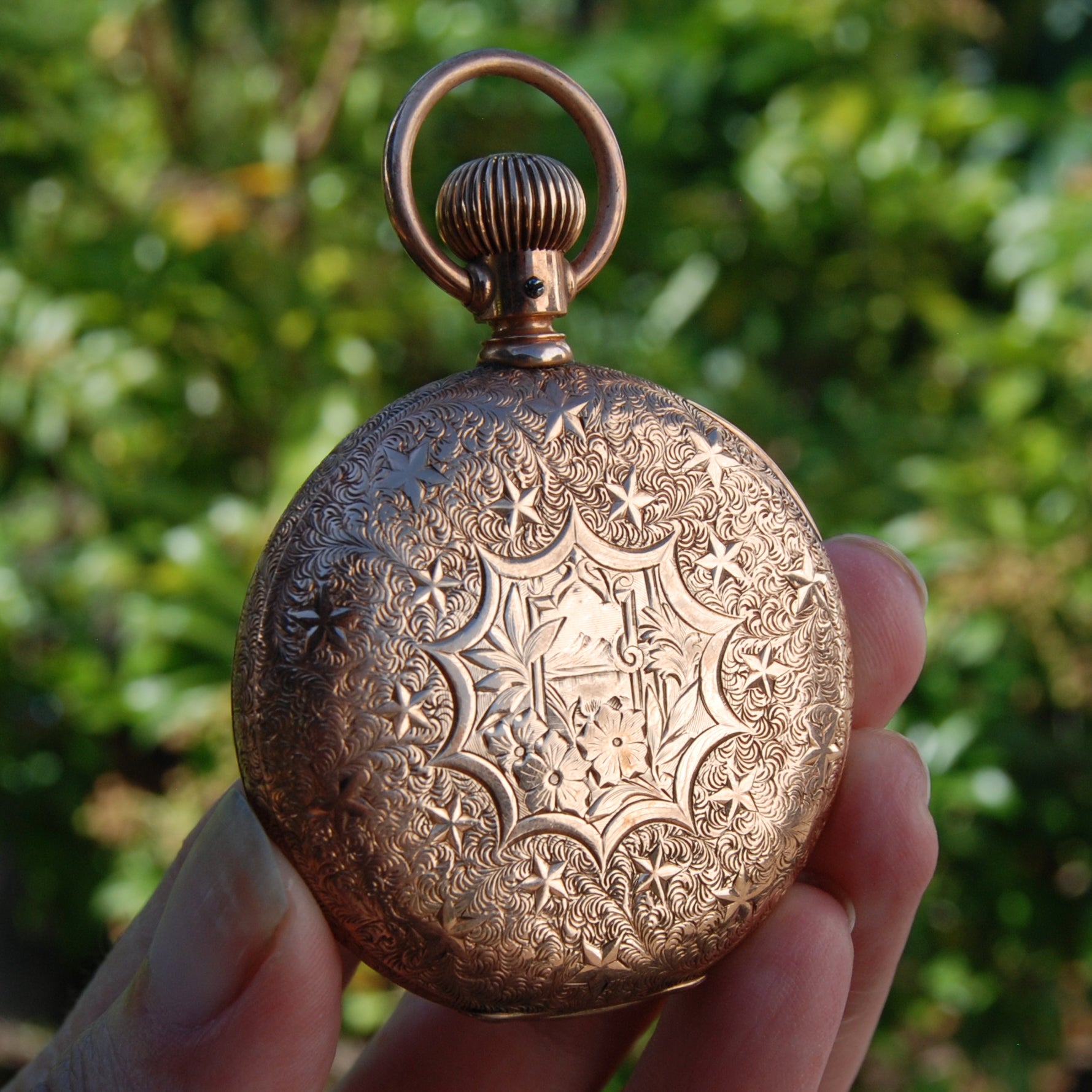 Antique Waltham Pocket Watch Solid 14k Gold Hunter's Case WORKING