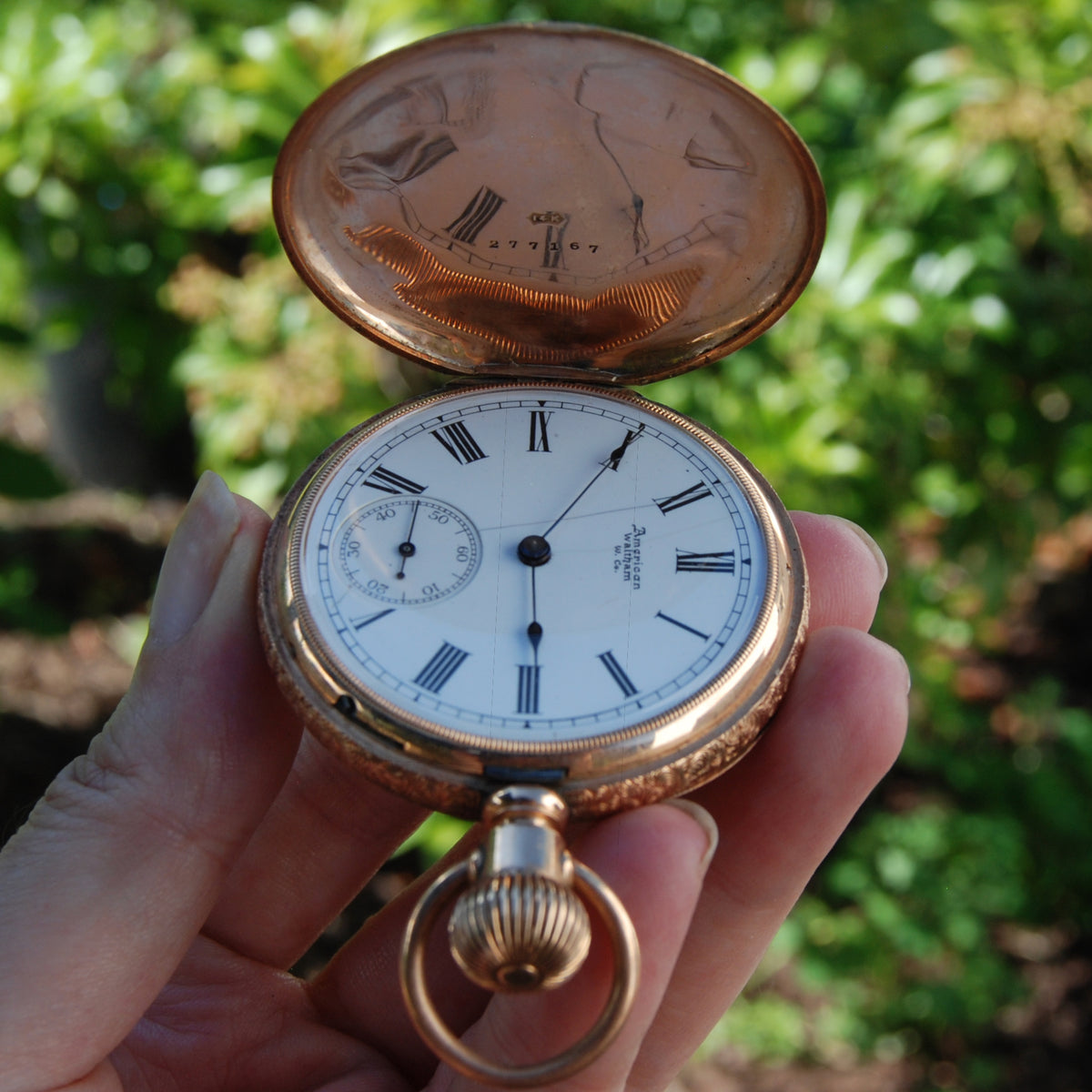 Antique Waltham Pocket Watch Solid 14k Gold Hunter's Case WORKING