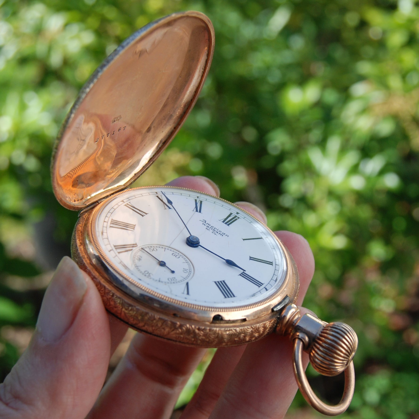 Antique Waltham Pocket Watch Solid 14k Gold Hunter's Case WORKING