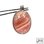 Rhodochrosite Crystal Pendant for Necklace Sterling Silver
