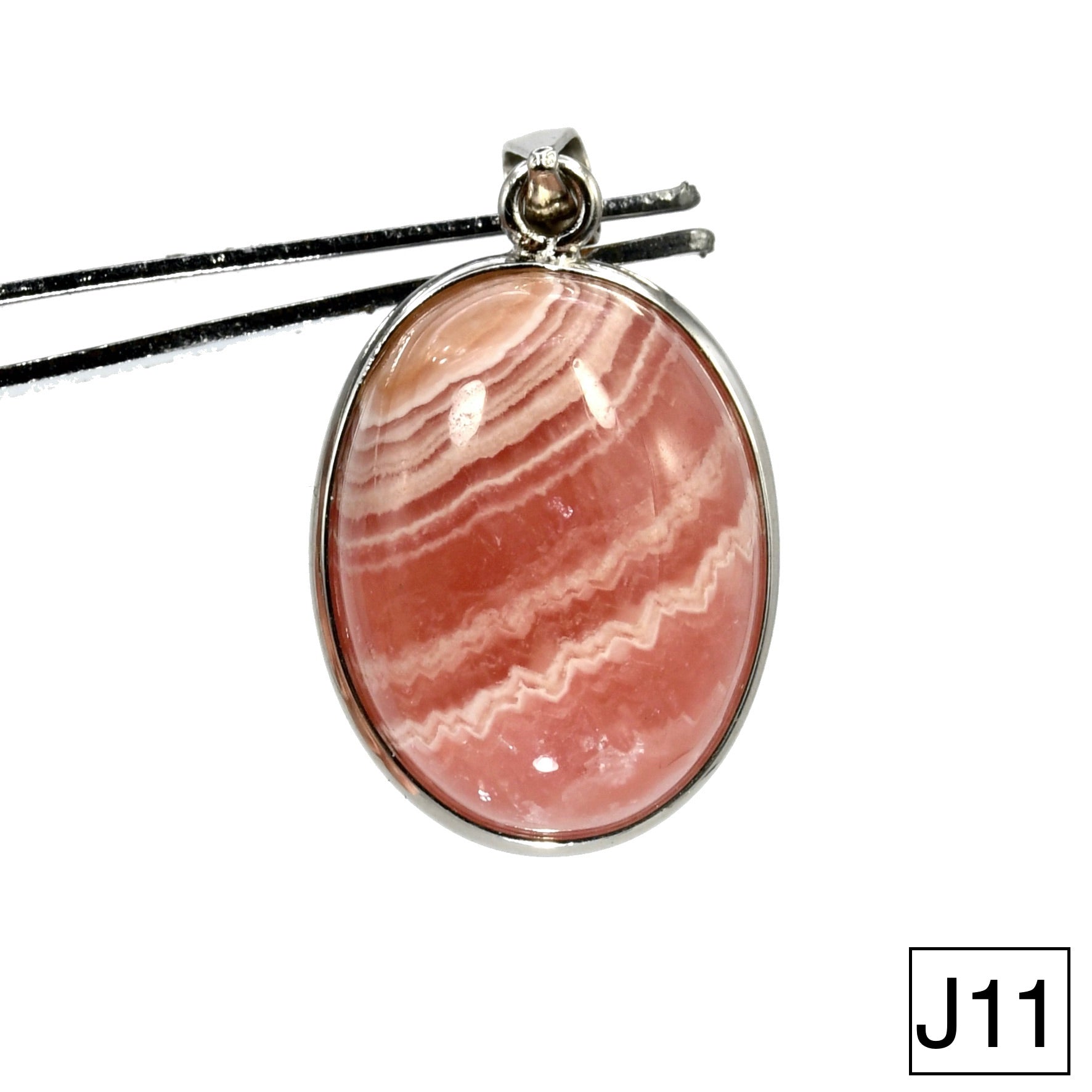 Rhodochrosite Crystal Pendant for Necklace Sterling Silver