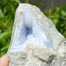 Load image into Gallery viewer, XL Raw Blue Lace Agate Crystal Geode Cluster, Rough Blue Lace Agate
