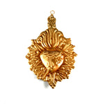 Sacred Heart ex voto milagro 6in with crown of thorns, sword and radiant sunburst rays, religious wall decor