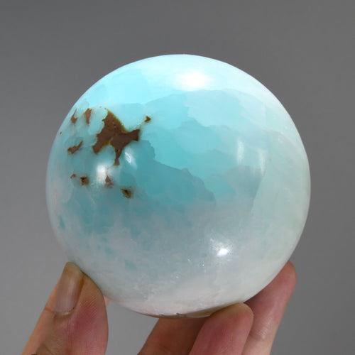 Caribbean Blue Calcite Crystal Sphere