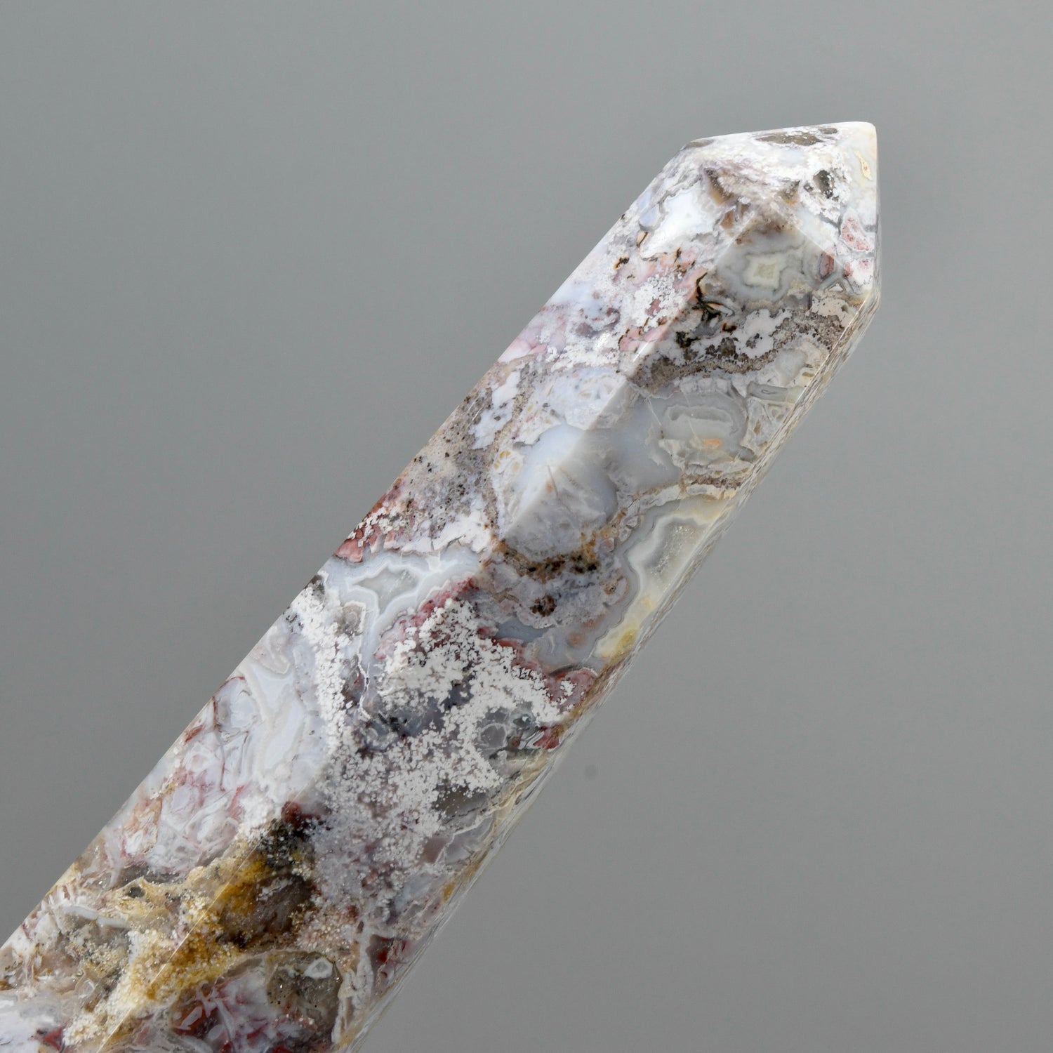 Pink Crazy Lace Agate Crystal Tower
