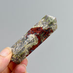 Red Garden Agate Crystal Tower, Intricate Red Moss Agate