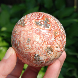 Pink Leopard Skin Jasper Crystal Sphere
