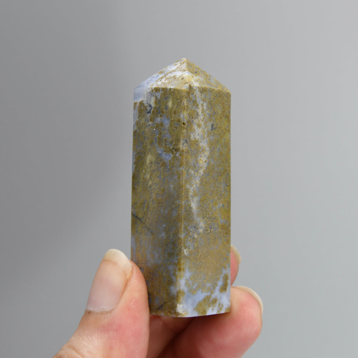 Garden Agate Crystal Tower, Intricate Moss Agate, Indonesia