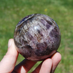 XL Super Seven Cacoxenite Crystal Sphere, Super 7 Amethyst Cacoxenite Trapiche Eye, Brazil