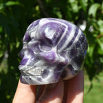 Chevron Dream Amethyst Crystal Skull
