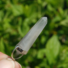 Load image into Gallery viewer, Blue Amphibole Quartz Crystal Sterling Silver Pendant for Necklace, Blue Angel Phantom Quartz Crystal
