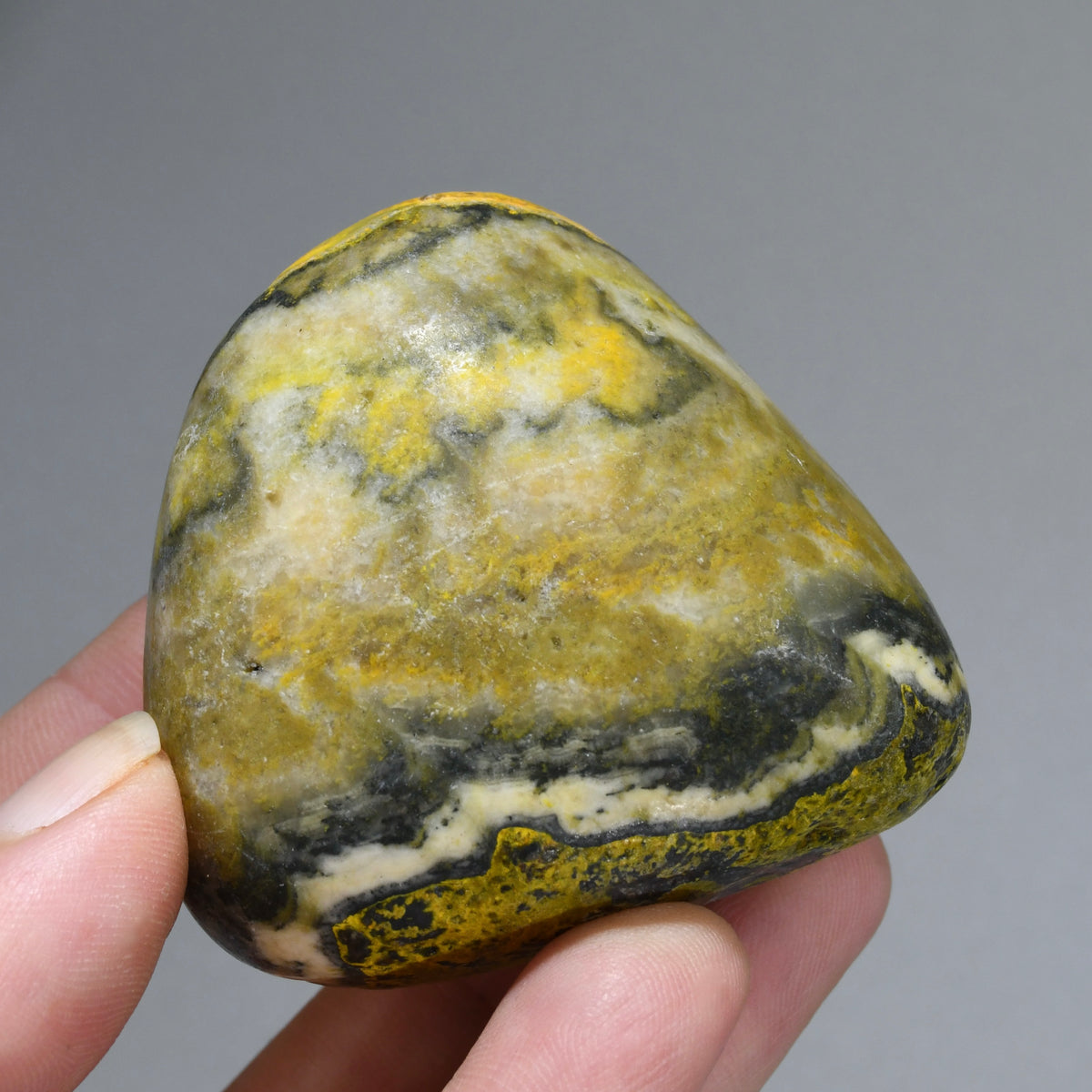 Bumblebee Jasper Crystal Palm Stone, Indonesia