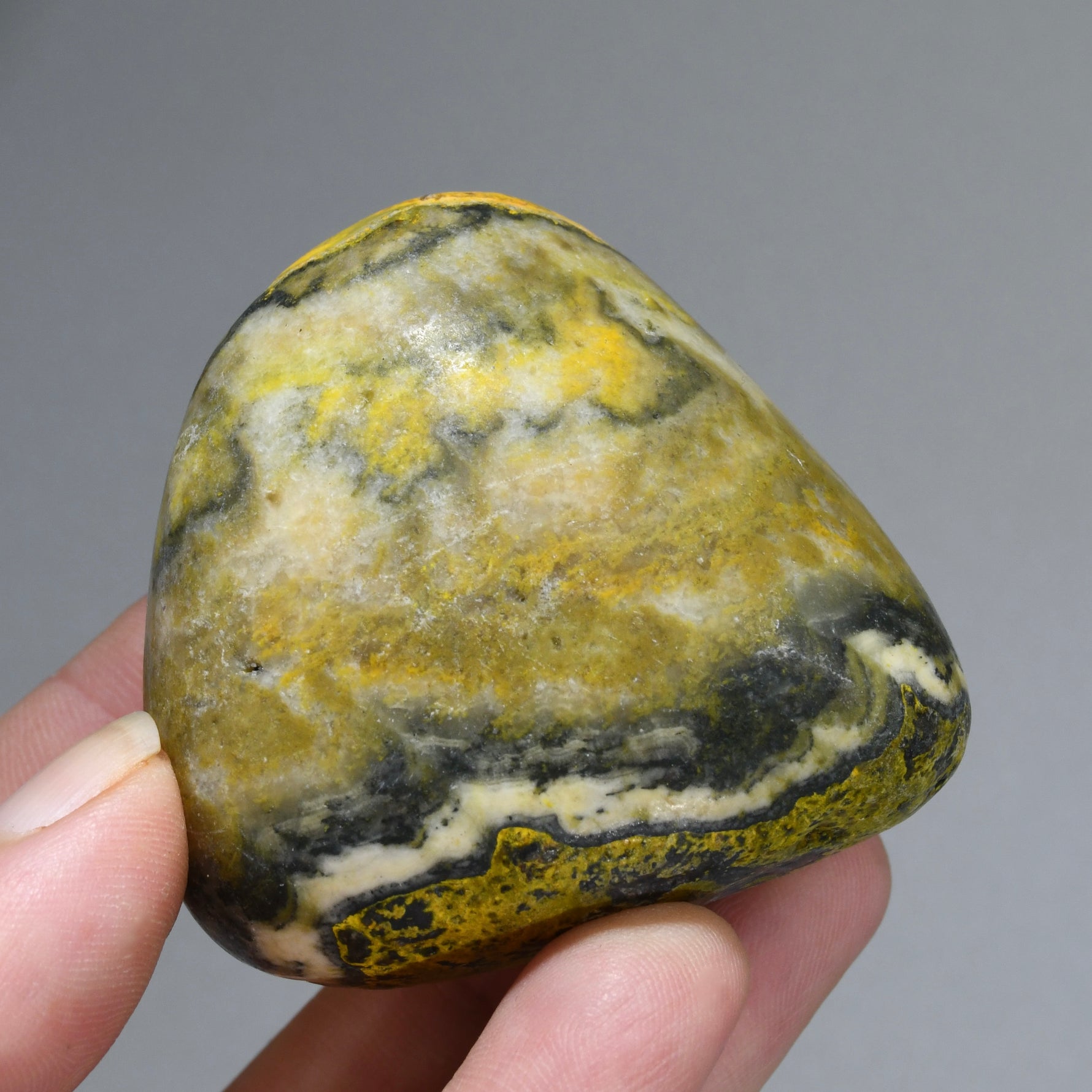 Bumblebee Jasper Crystal Palm Stone, Indonesia