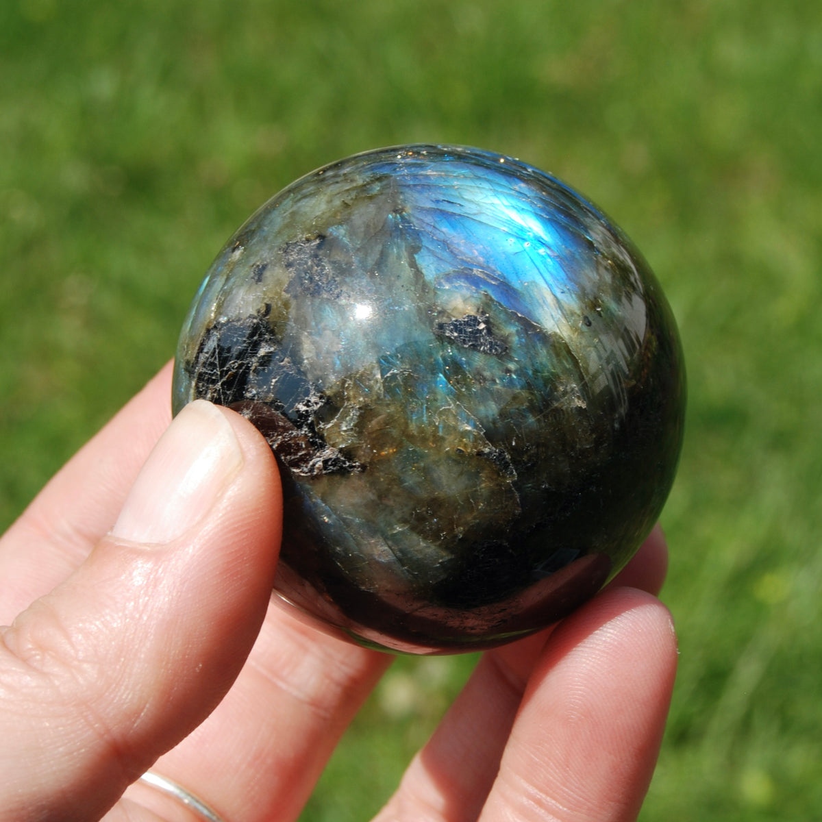 Flashy Labradorite Crystal Sphere