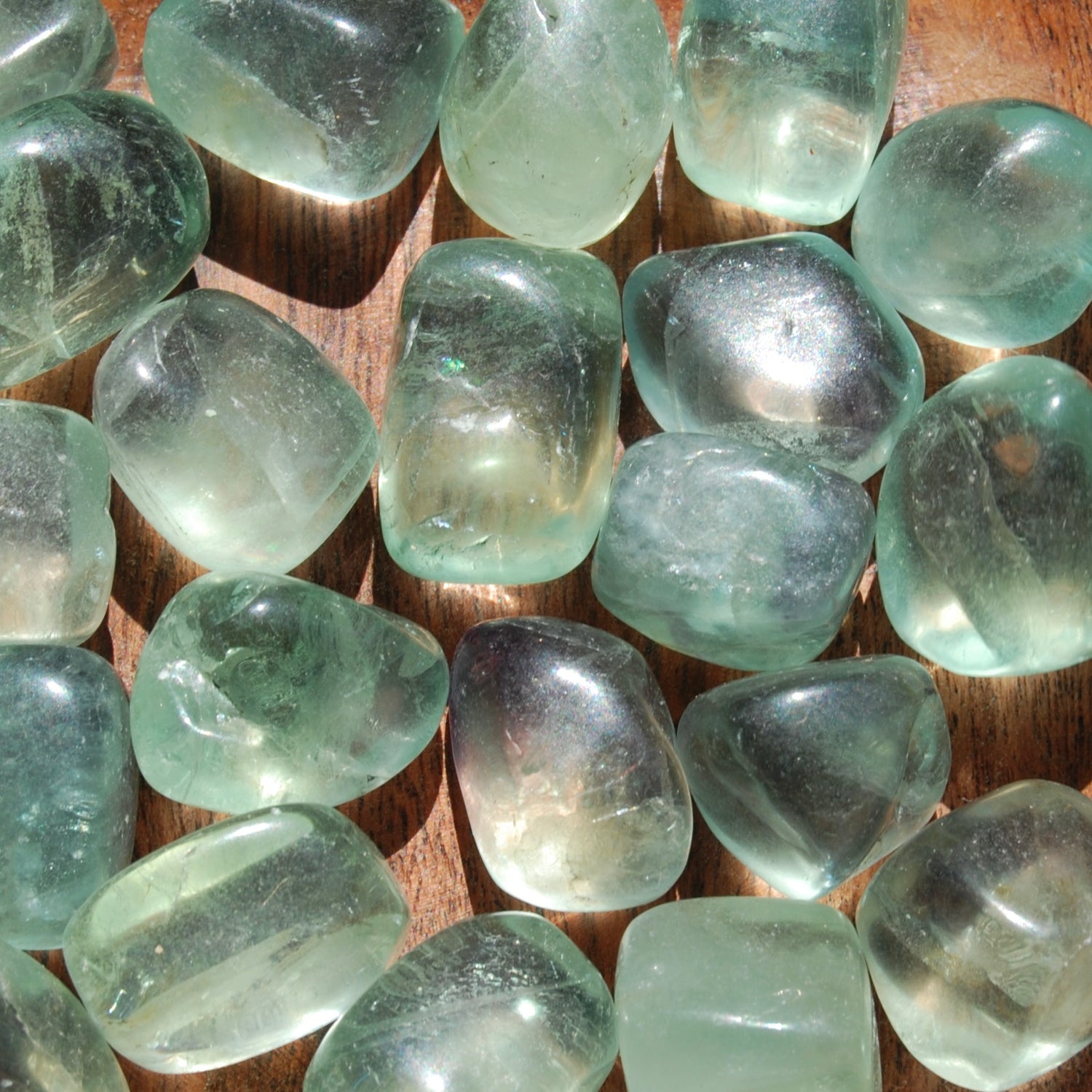 Green Fluorite Crystal Tumbled Stones