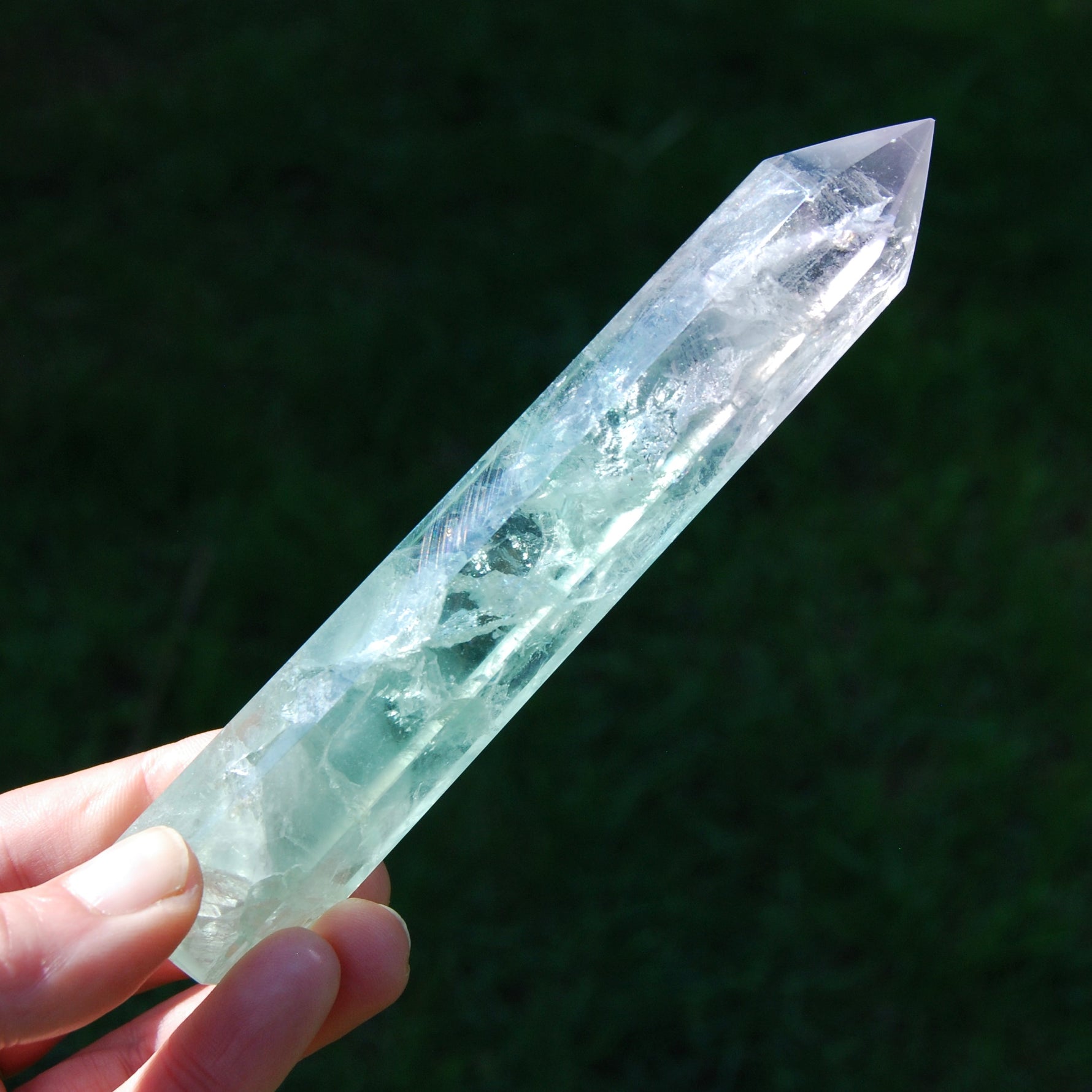 Large Watermelon Fluorite Crystal Tower