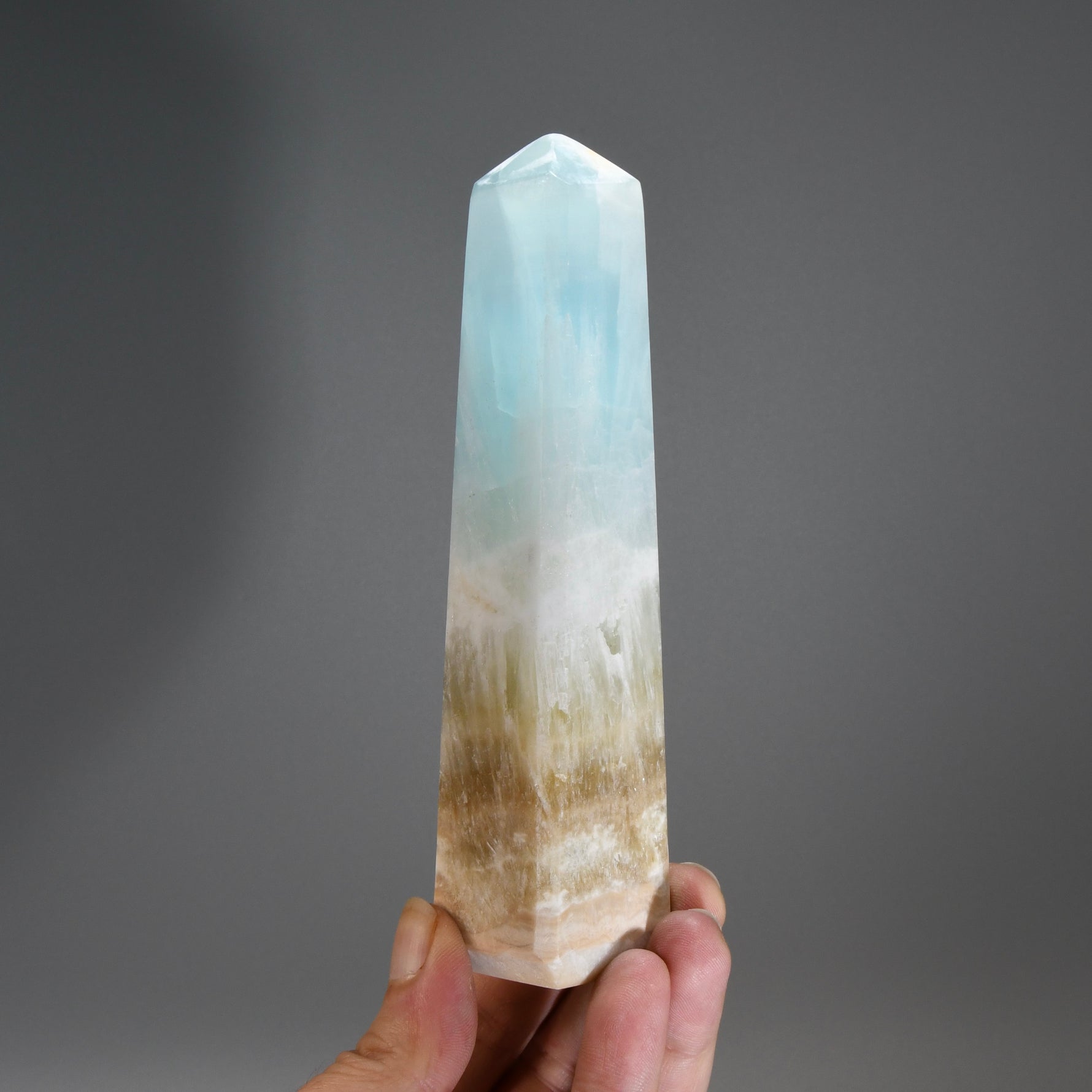 Caribbean Blue Calcite Crystal Tower