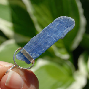 Raw Blue Kyanite Blade Crystal Sterling Silver Pendant for Necklace