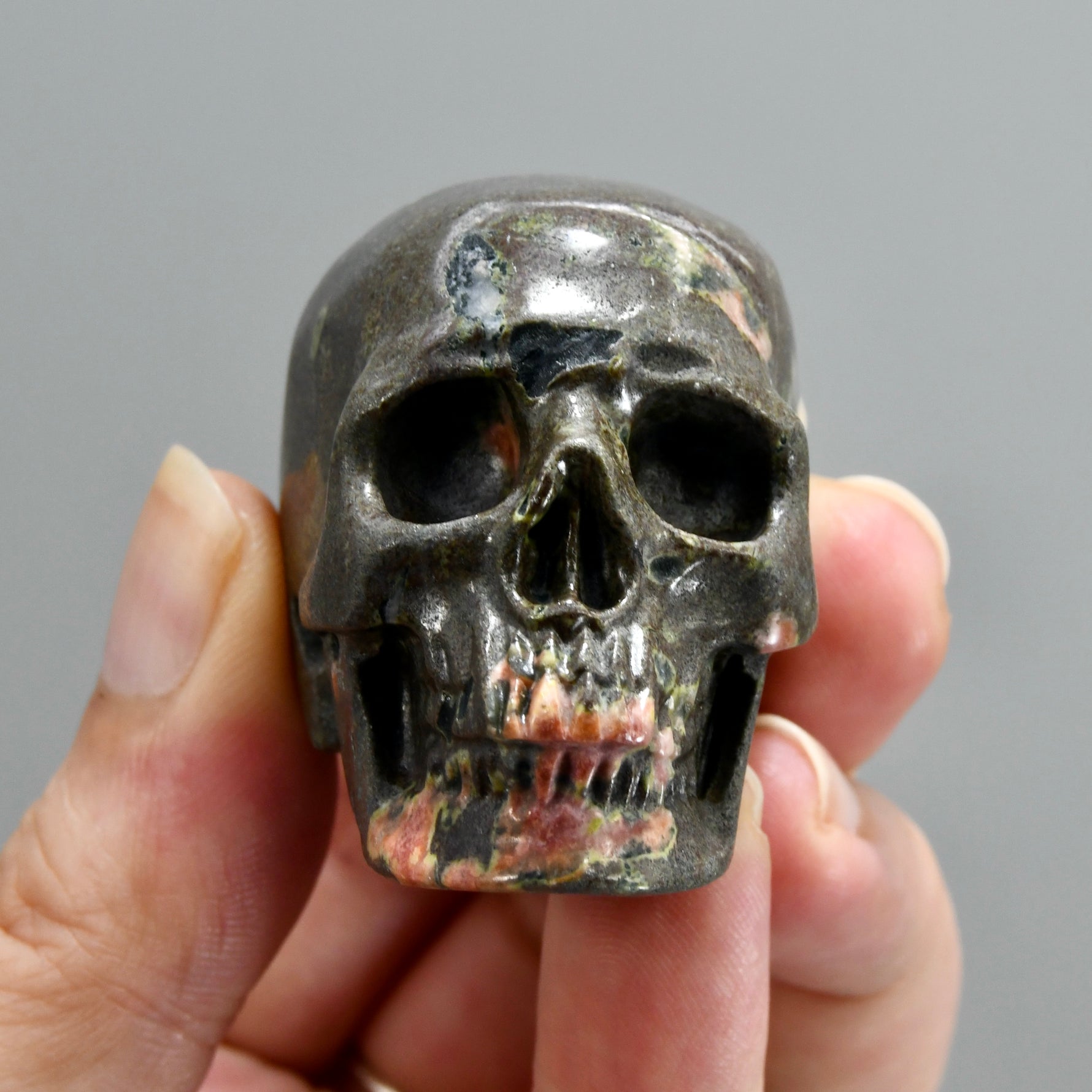 Plumite Jasper Carved Crystal Skull