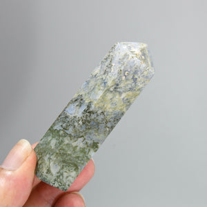 Garden Agate Crystal Tower, Intricate Moss Agate