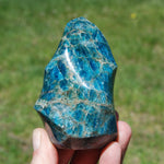 Blue Apatite Crystal Flame, Madagascar