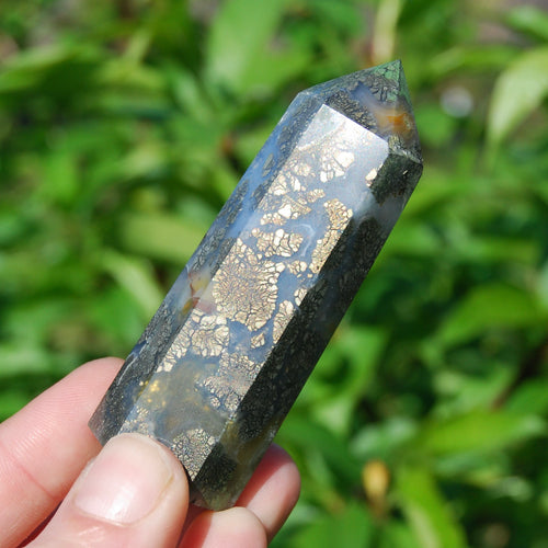 Marcasite Agate Crystal Tower