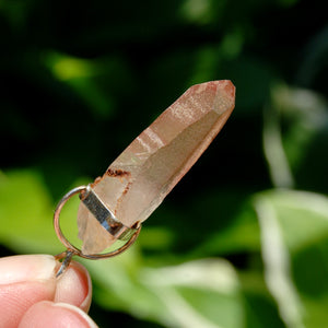 Strawberry Pink Lemurian Seed Crystal Starbrary Pendant 