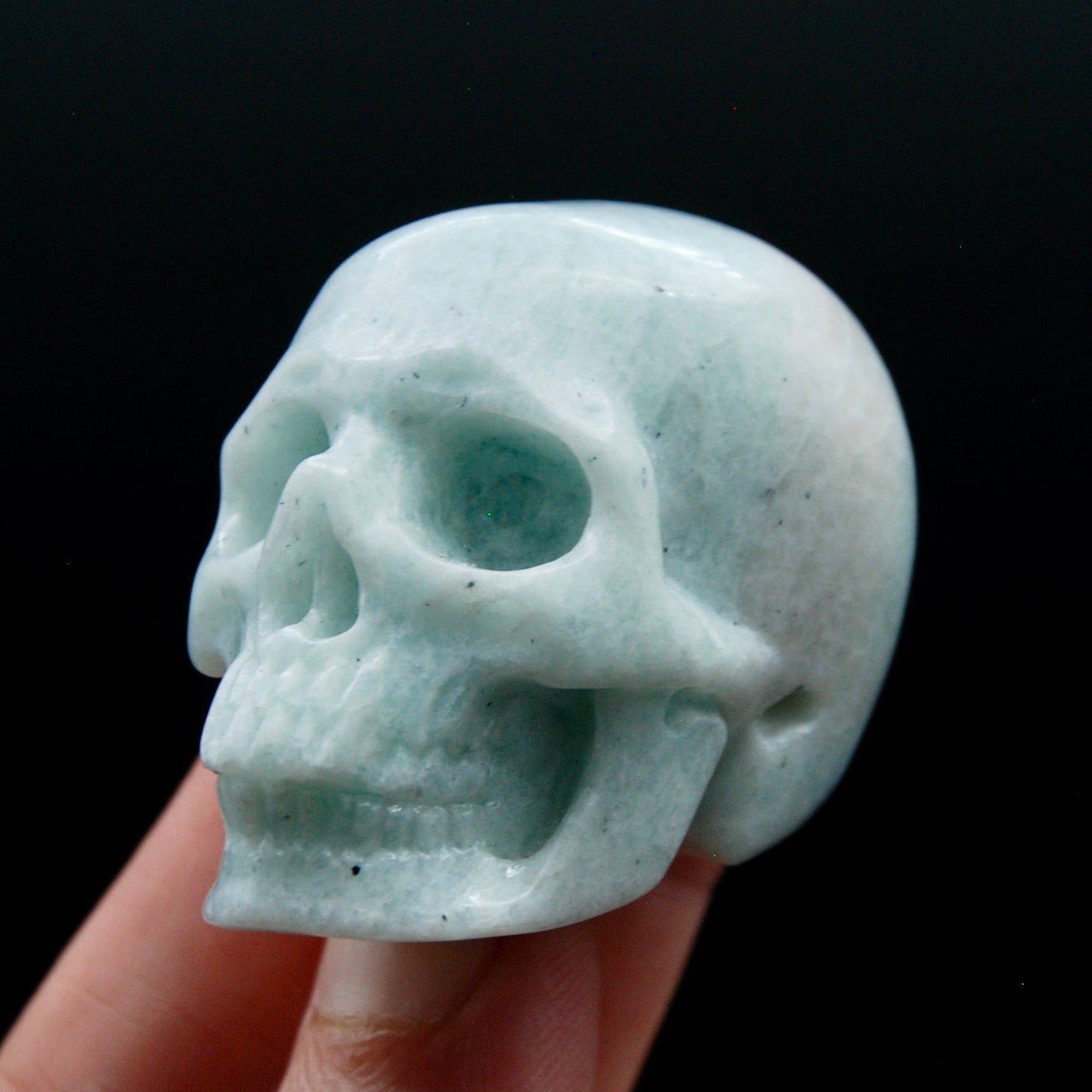 Blue Aragonite Carved Crystal Skull