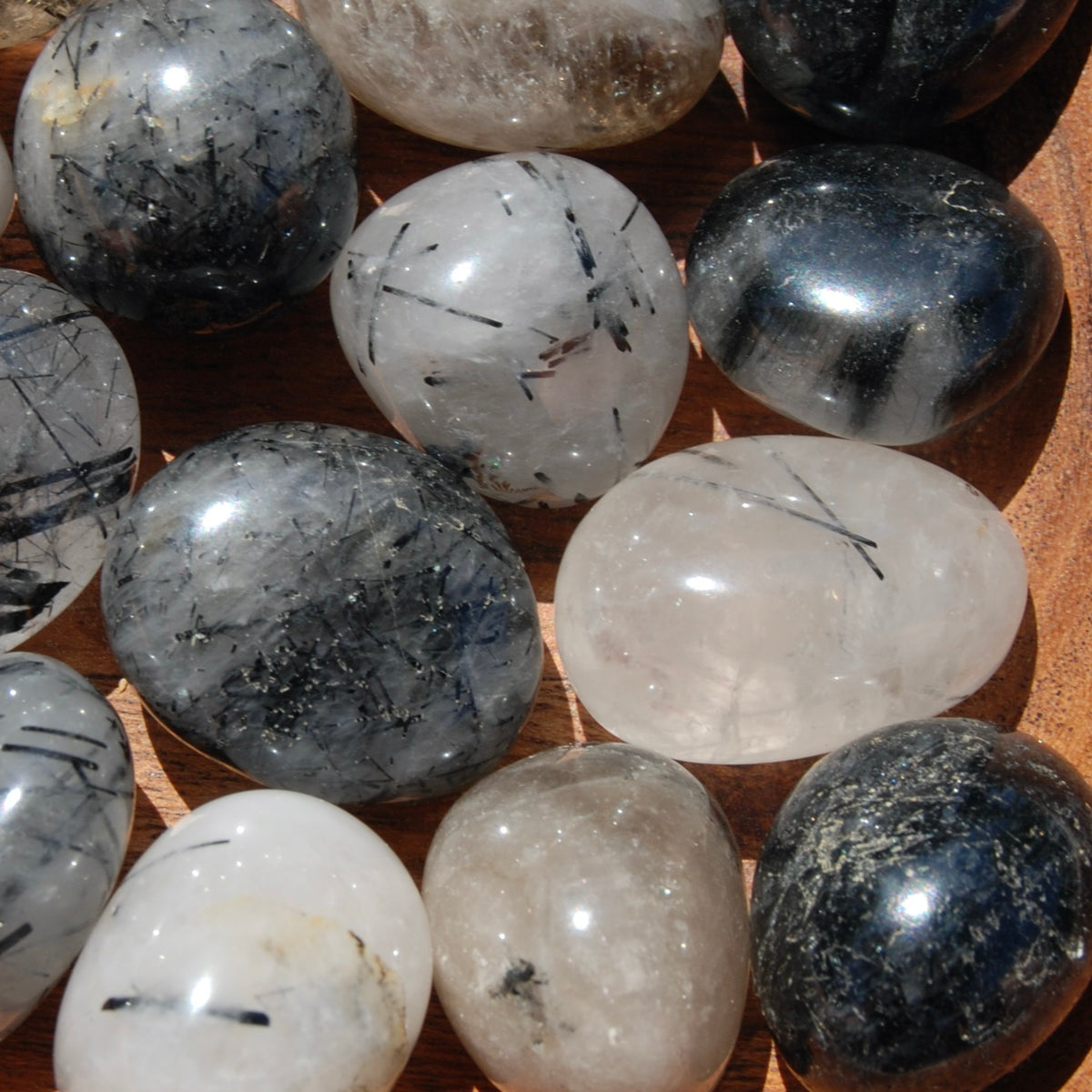 Black Tourmaline Quartz Crystal Tumbled Stones