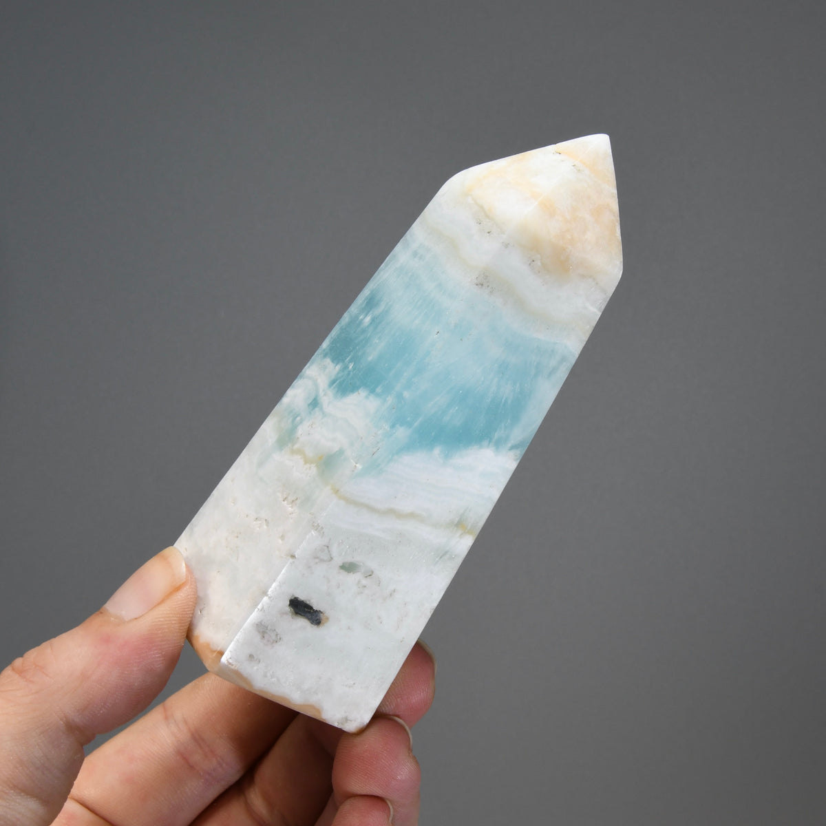 Caribbean Blue Calcite Crystal Tower