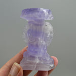 Purple Fluorite Carved Crystal Angel Sphere Stand