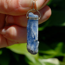 Load image into Gallery viewer, Raw Blue Kyanite Blade Crystal Sterling Silver Pendant for Necklace

