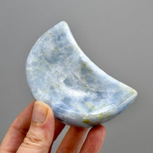 Load image into Gallery viewer, Blue Calcite Diopside Carved Crystal Moon Bowl
