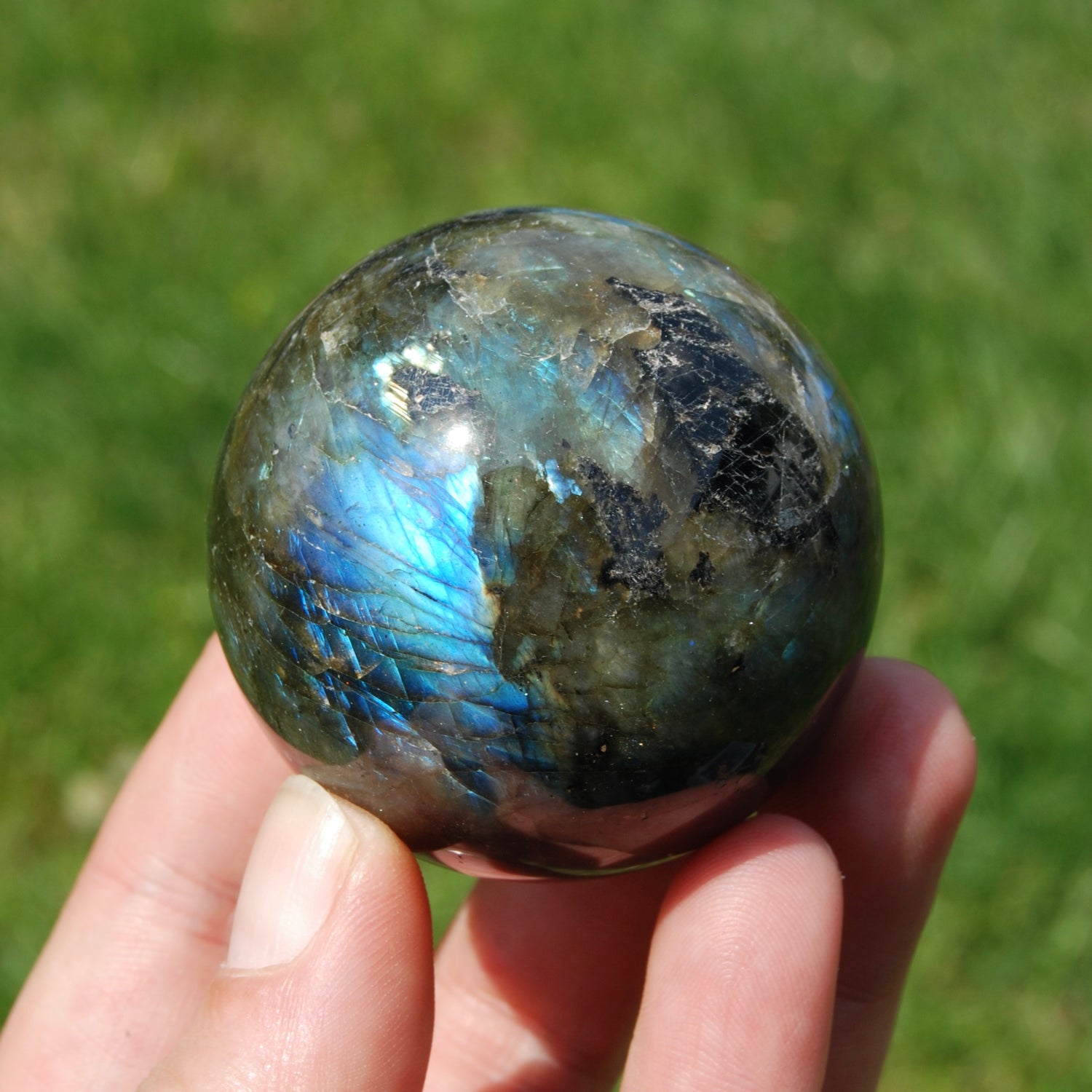 Flashy Labradorite Crystal Sphere