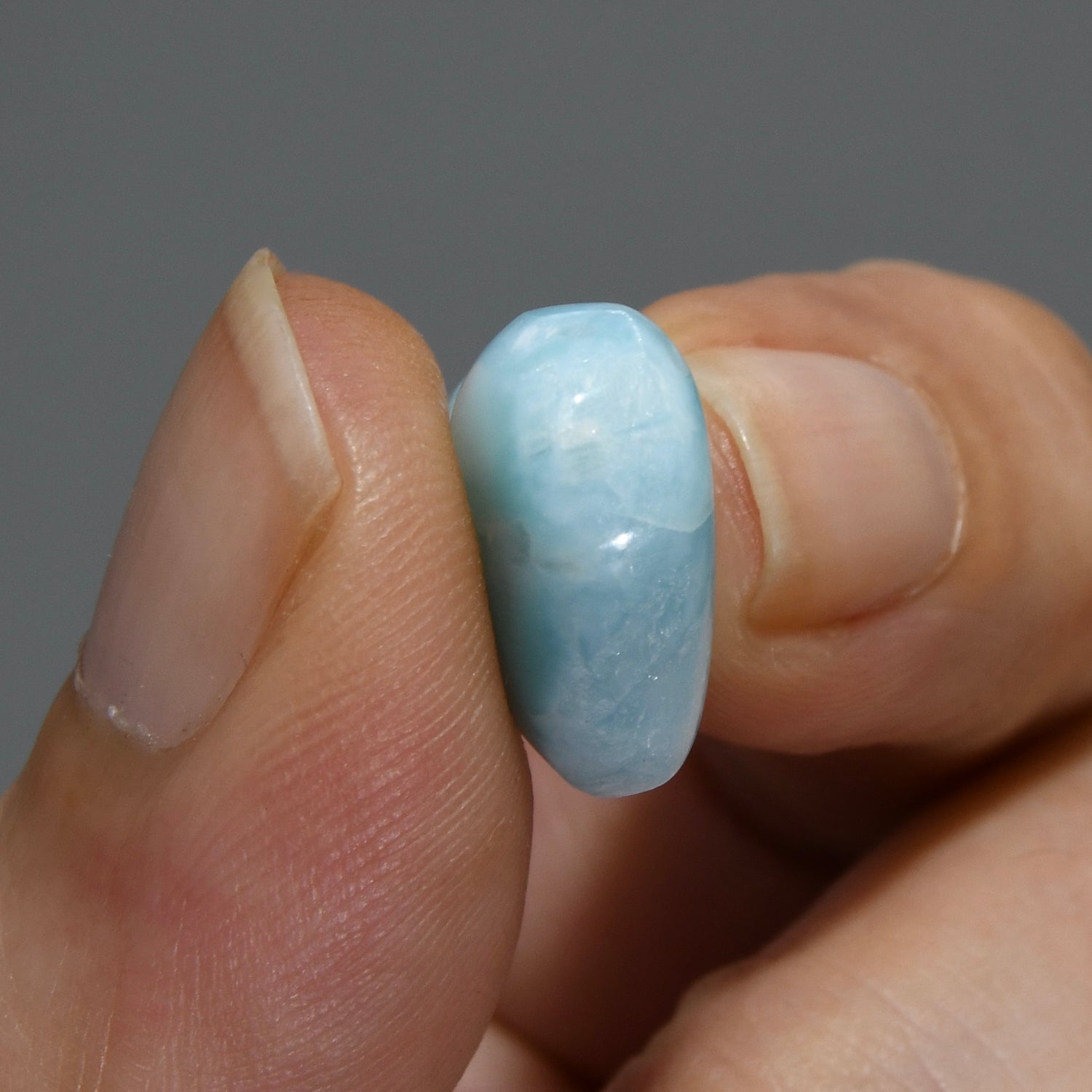 Natural Larimar Crystal Puffy Heart