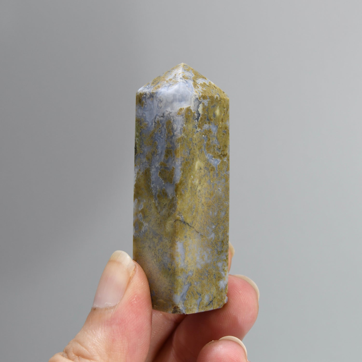 Garden Agate Crystal Tower, Intricate Moss Agate, Indonesia