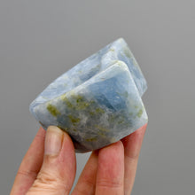 Load image into Gallery viewer, Blue Calcite Diopside Carved Crystal Moon Bowl
