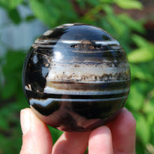 Load image into Gallery viewer, Sulemani &#39;Eye of Shiva&#39; Banded Sardonyx Crystal Sphere
