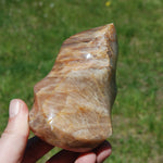 Peach Moonstone Crystal Freeform Flame Tower, India