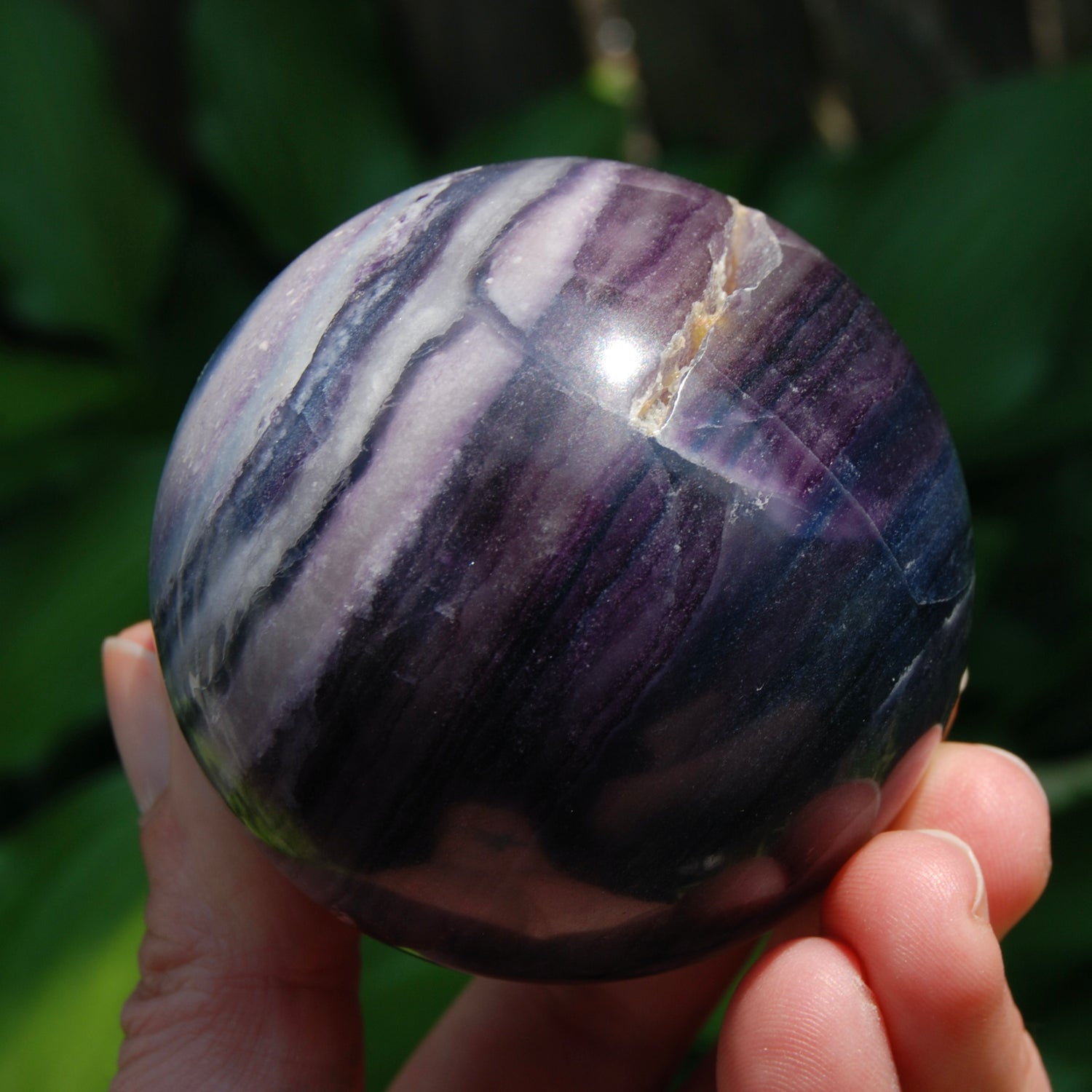 Silky Fluorite Crystal Sphere