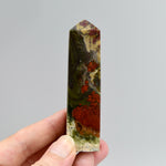 Red Garden Agate Crystal Tower, Intricate Red Moss Agate