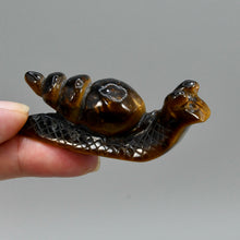 Load image into Gallery viewer, Tiger&#39;s Eye Carved Crystal Snail
