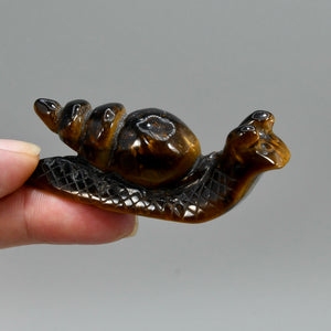 Tiger's Eye Carved Crystal Snail