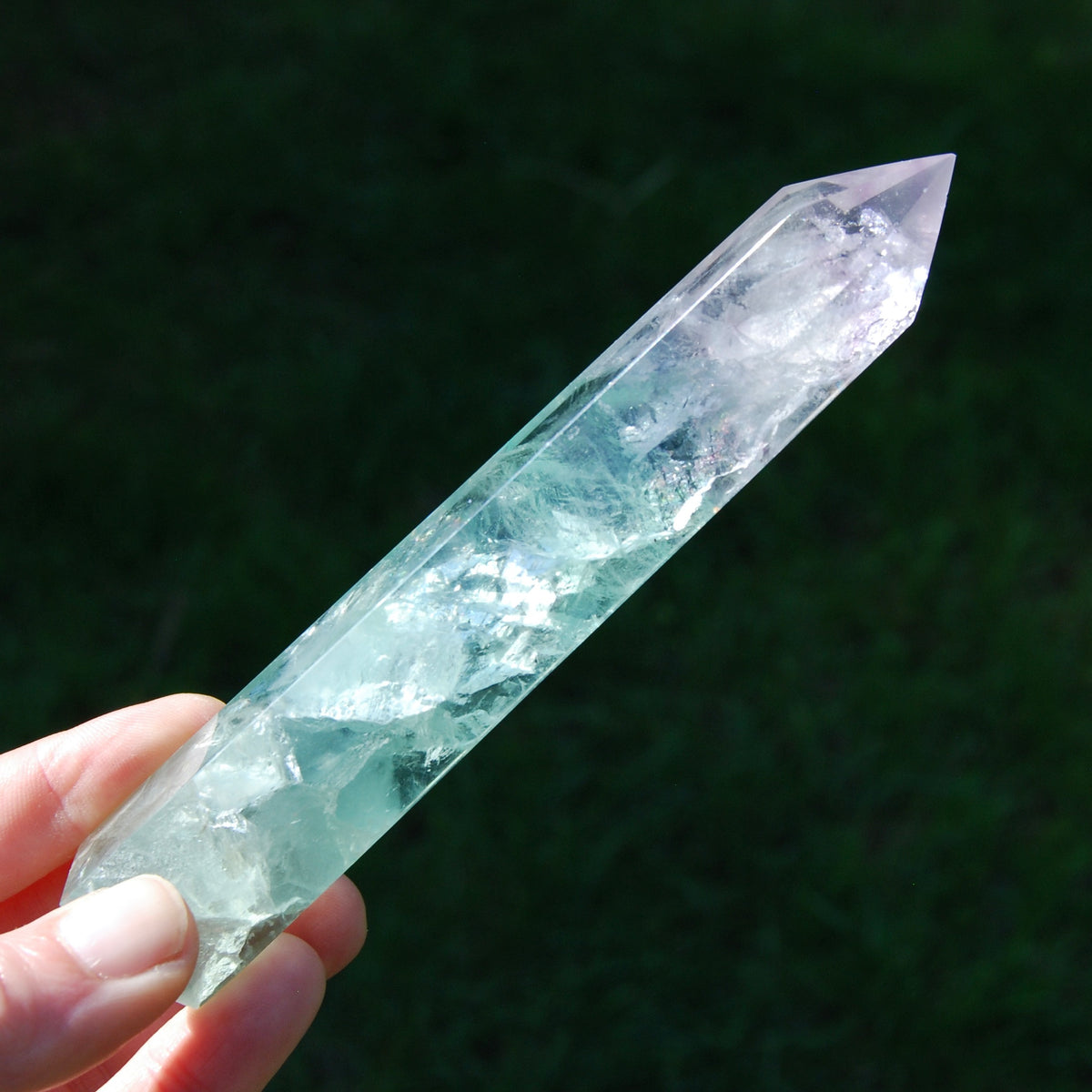 Large Watermelon Fluorite Crystal Tower