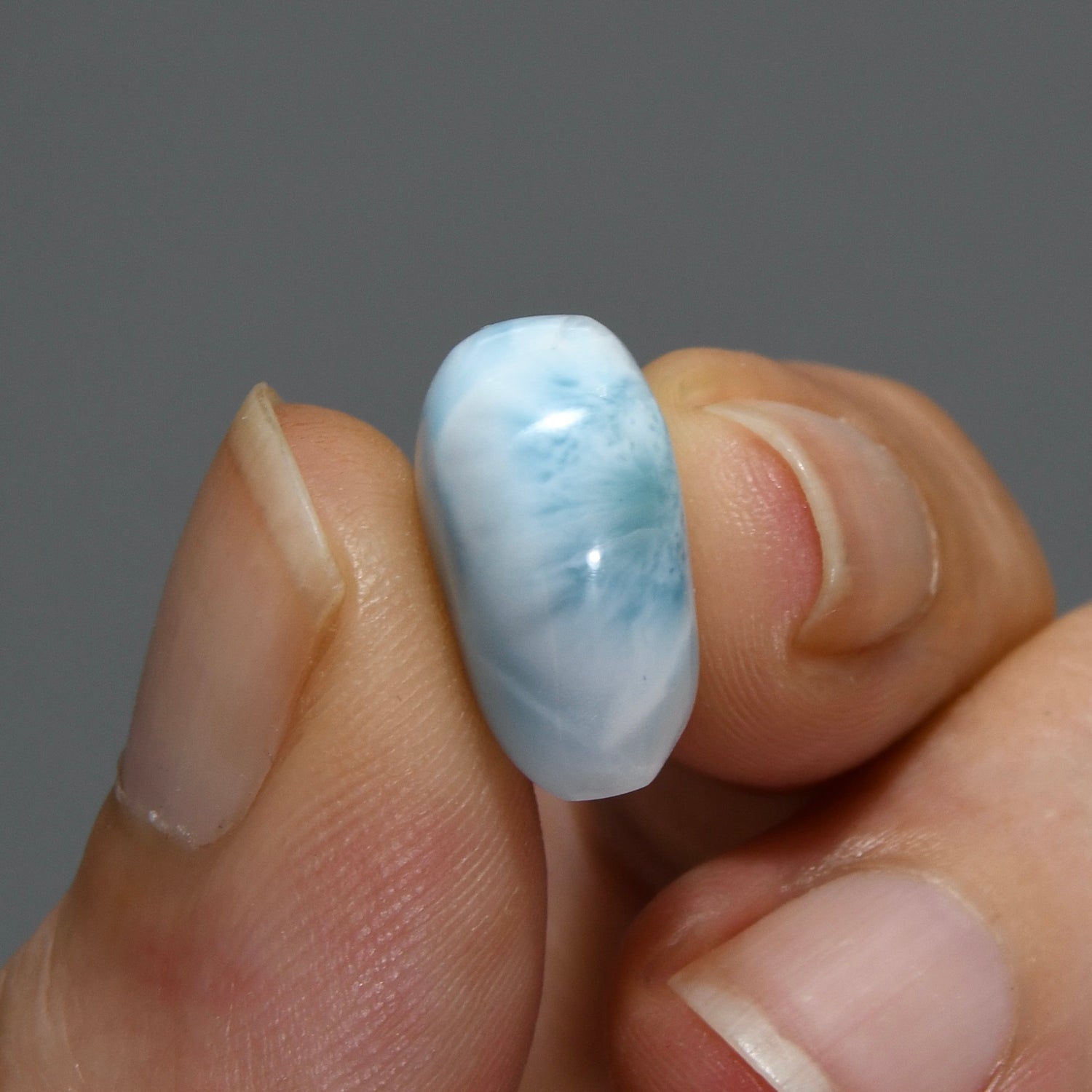 Natural Larimar Crystal Puffy Heart