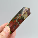 Red Garden Agate Crystal Tower, Intricate Red Moss Agate
