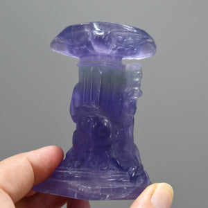 Fluorite Carved Crystal Angel Sphere Stand
