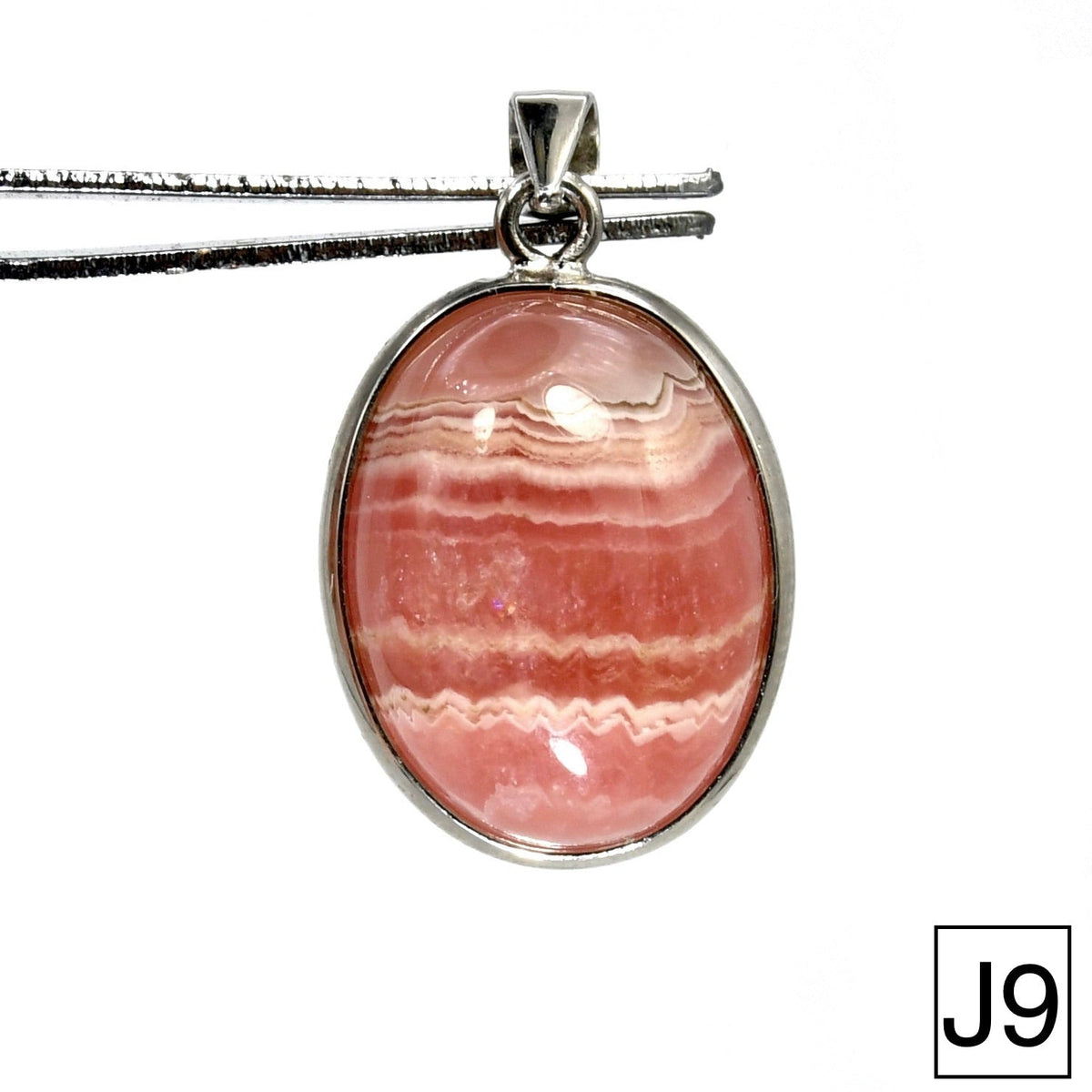 Rhodochrosite Crystal Pendant for Necklace Sterling Silver