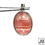 Rhodochrosite Crystal Pendant for Necklace Sterling Silver