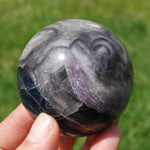 Blue Purple Silky Fluorite Crystal Sphere